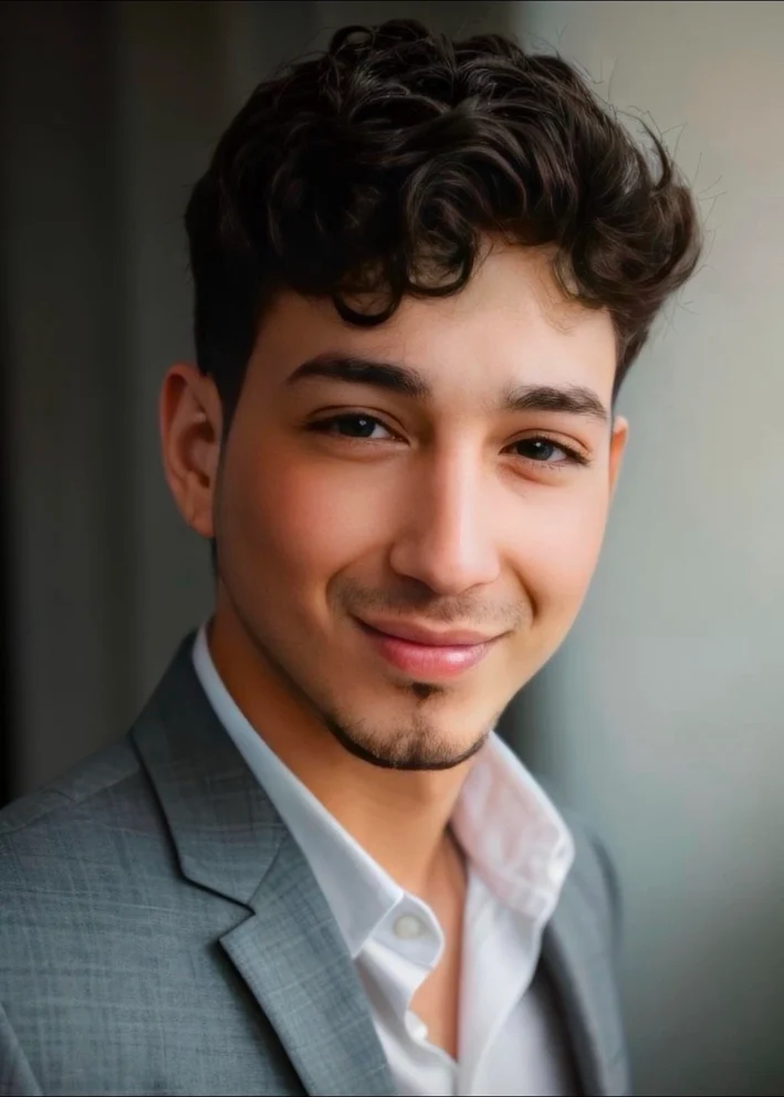 Anthony Rosa, founder of Optimus, in a gray blazer over an open-collar white shirt against a soft neutral background